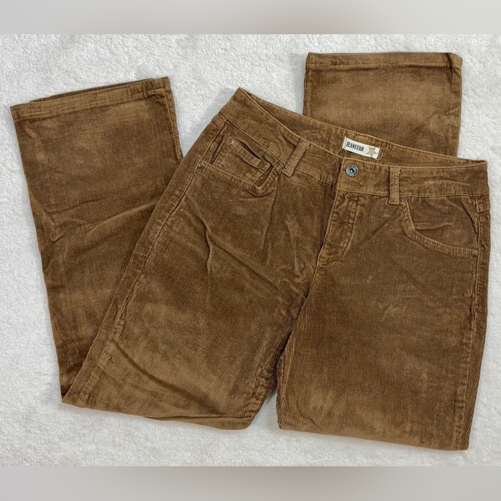 Brown Corduroy JEANSTAR‎ Straight Leg pants Boho 12 Fall